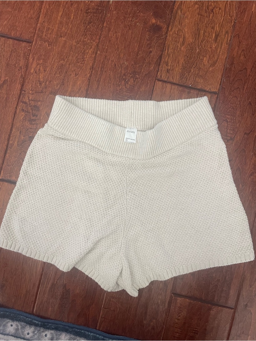 Gilly Hicks Knit High-Waist Cream Lounge Shorts